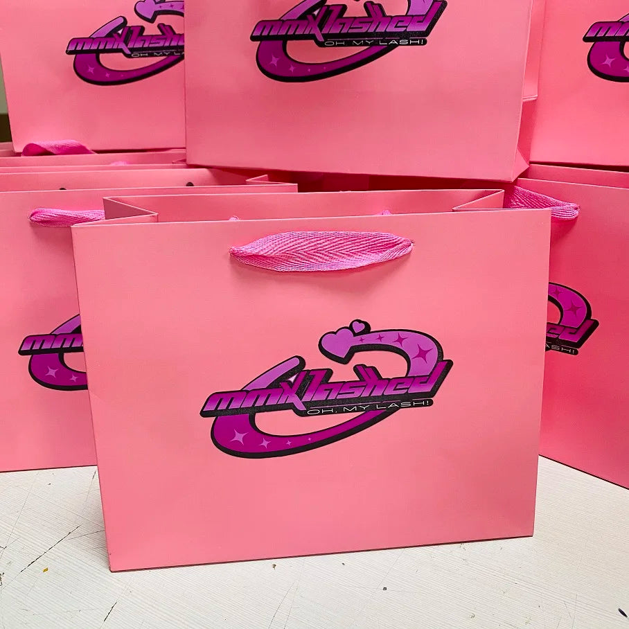 Luxury Gift Packaging Christmas Kraft Shopping Tote Fashion Paper Bags China Factory Custom Logo Printing Pink Kraft Paper Bag