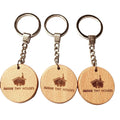 Custom DIY Gifts Handmade Keychain Wooden Key Tag with Split Ring Key Chain