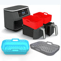Best Price Collapsible Foldable Rectangle Air Fryer Silicone Liner Basket Reusable Dual Air Fryer Silicone Pot Liners for Ninja