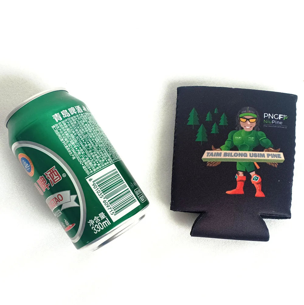 YAOHONG 2026 Hot Sell Fashion Custom Sublimation 330L Neoprene Foam Foldable Open Closure Insulated Beer Can Cooler