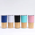 Eco-Friendly 20oz Double Wall Bamboo 304 Stainless Steel Vacuum Insulation Tumbler with Water Sealing Lid Thermal Mug