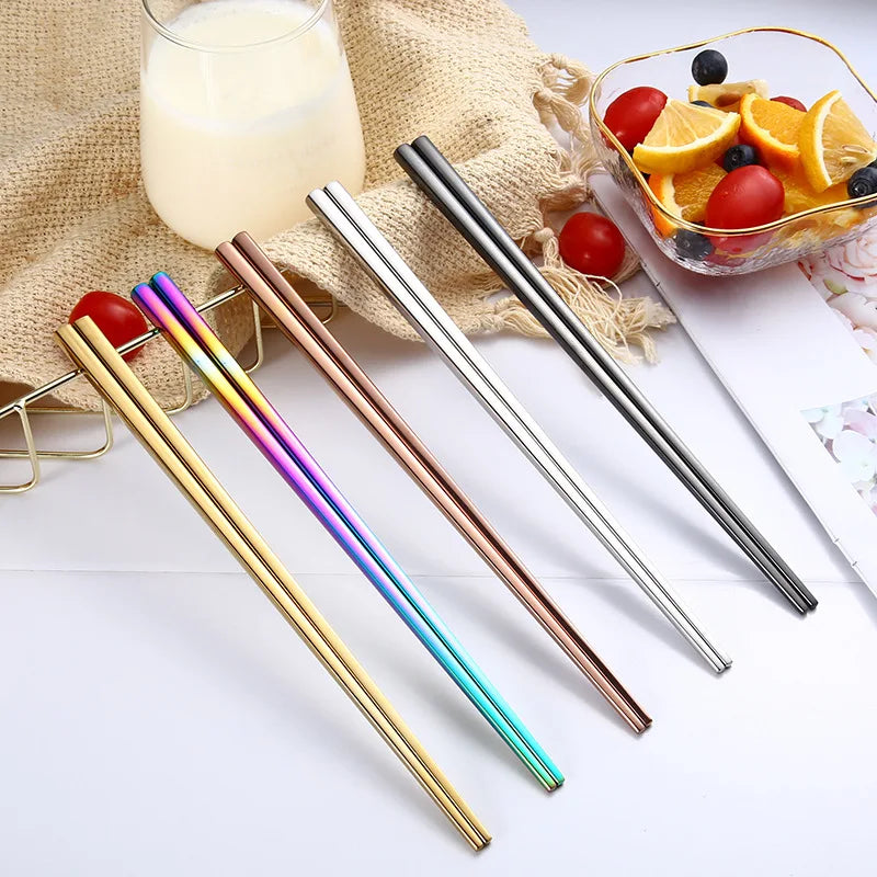 High Polished Wholesale Colorful Stainless Steel 304 Chopsticks Sushi Sticks Custom Chopsticks