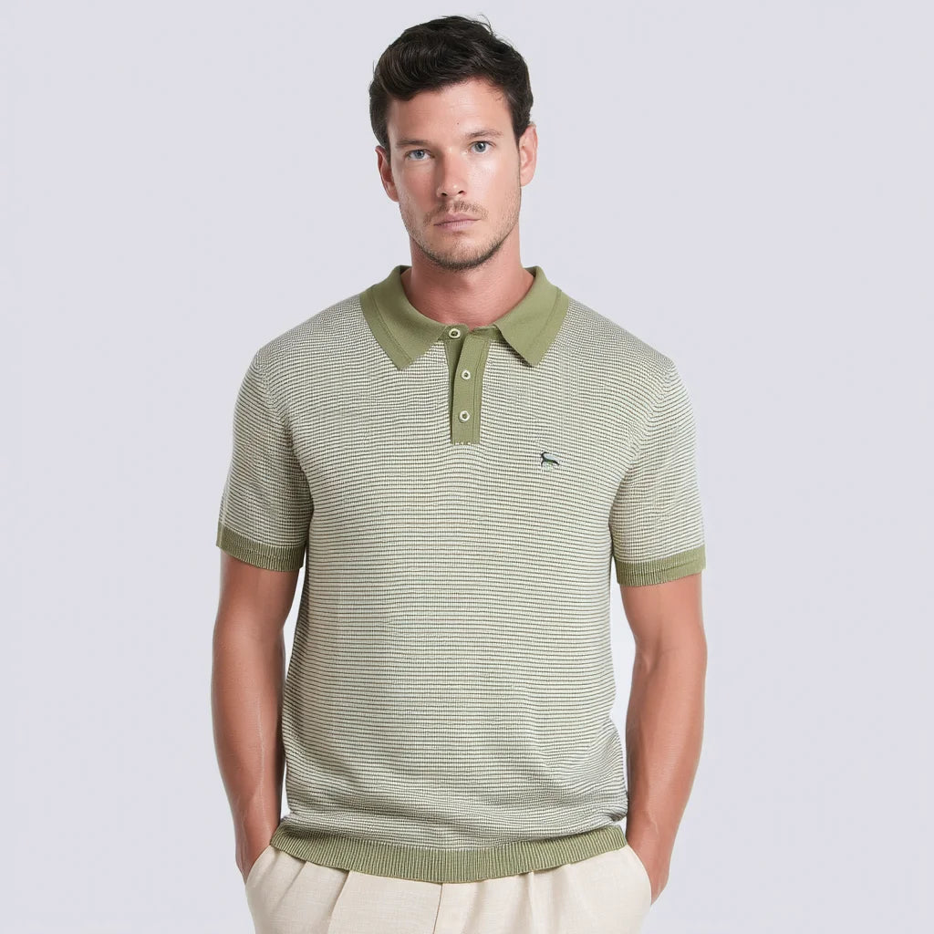 Ready to Ship Men's V-Neck Polo Shirt 80% Cotton 20% Spandex Knitted Short Sleeve Stretch Golf Shirt Custom Logo