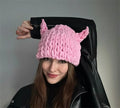 SZ489 Fashion 2024 Unisex Men Women Devil Horn Hat Knitted Hat Custom Beanie Crochet Hats with Animal Horns