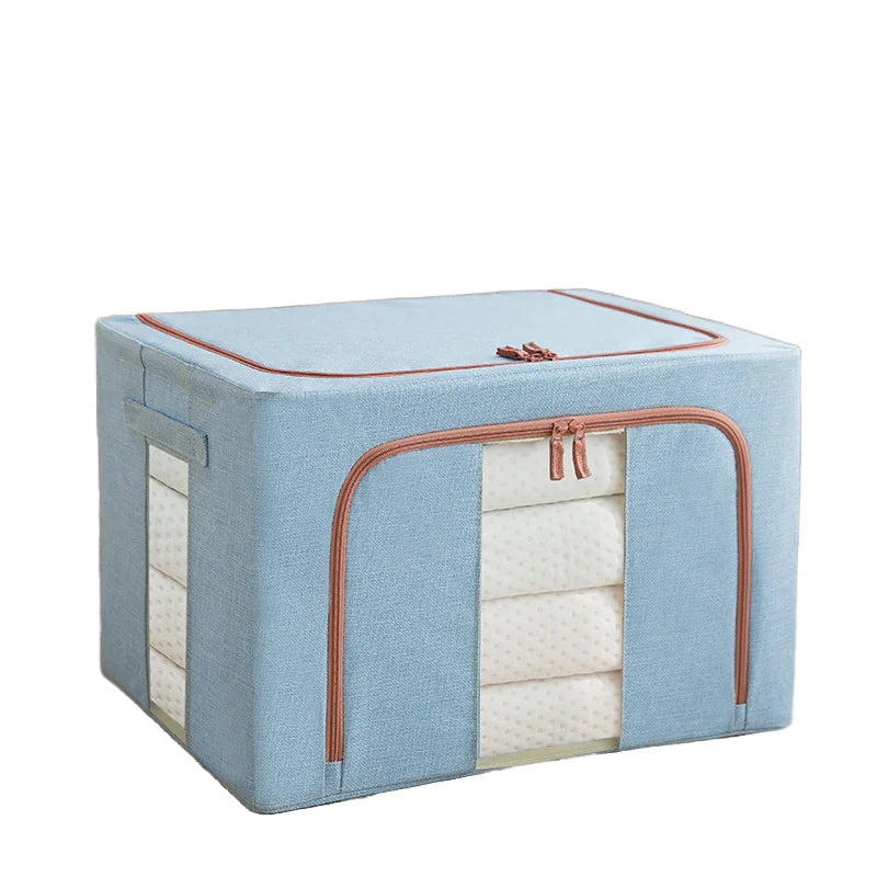 Rectangular Foldable Steel Frame Clothing Storage Box Window Drawer Type Fabric Organizer