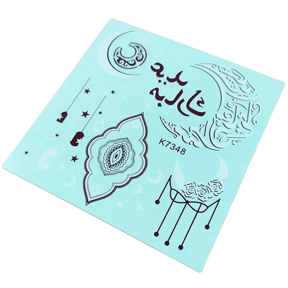 Custom OEM Body Hand Temporary Henna Tattoo Stickers White Brown Middle East Waterproof Body Face Foot Fake Temporary Tattoo