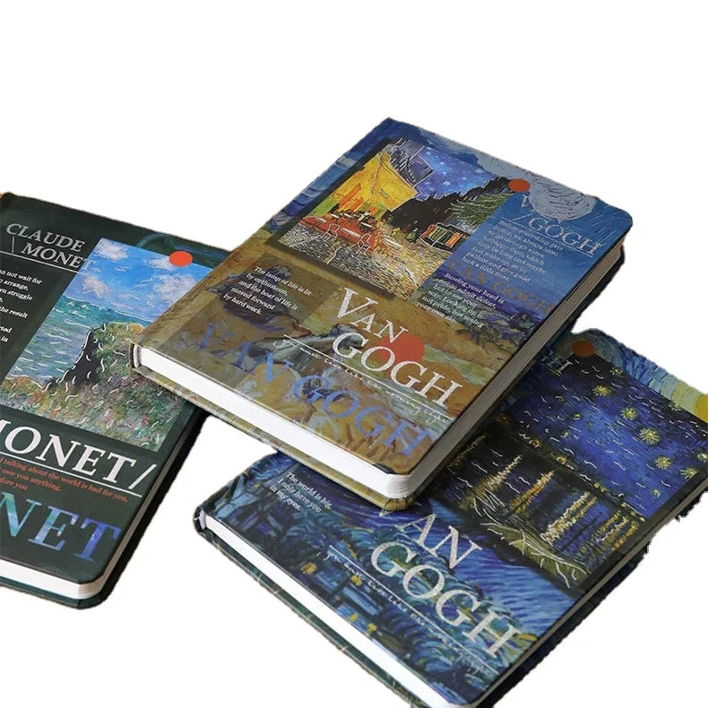 Van Gogh Monet Fancy Famous Painting Hardcover Journal Notebook 98 Sheets