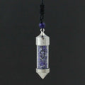 HZ Newest accessories natural crystal Lapis lazuili gravel bullet-shaped wishing bottle spirit pendulum drifting bottle pendant