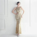 19916# Foreign Trade Spot Craft Nail Bead Positioning Flower Piece Star Wedding Ball Long Dress