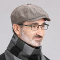 New Retro   Autumn Winter Men Vintage Painter Octagonal Hats Gorras Newsboy Caps Men Newsboy Hat Stitching Berets Cap