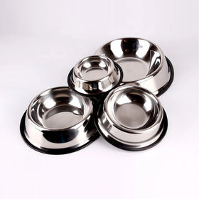 Silicone Bottom Anti slip Pet Bowl Set Sustainable Metal Food Bowl for Animals