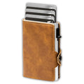 Aluminium Button Rfid Smart Cardholder Wallet Luxury Premium Pu Leather Billeteras Hombre