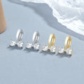 Wholesale Fashion Jewelry 925 Sterling Silver Bow Knot Earring Bowknot Zircon Gold Plated Hoop Earrings Jewelry for Women