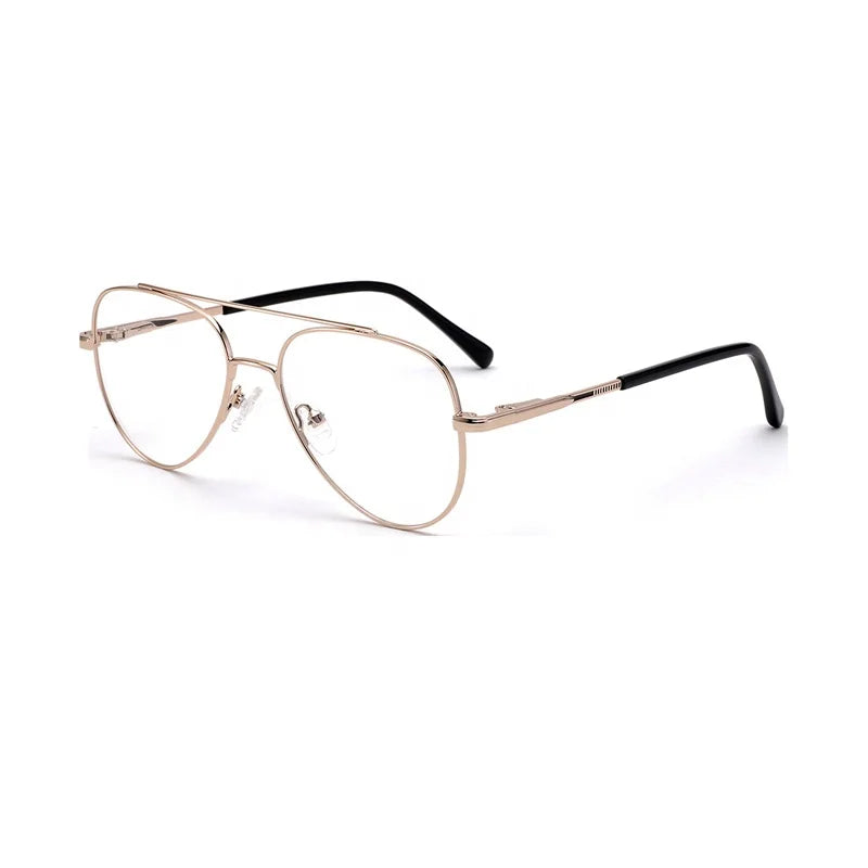 Classic Aviation Small Size G6071 Blue Gold Fullrim Spectacle Frame Kids Optical Frame Flexible Spring Ladies Reading Glasses