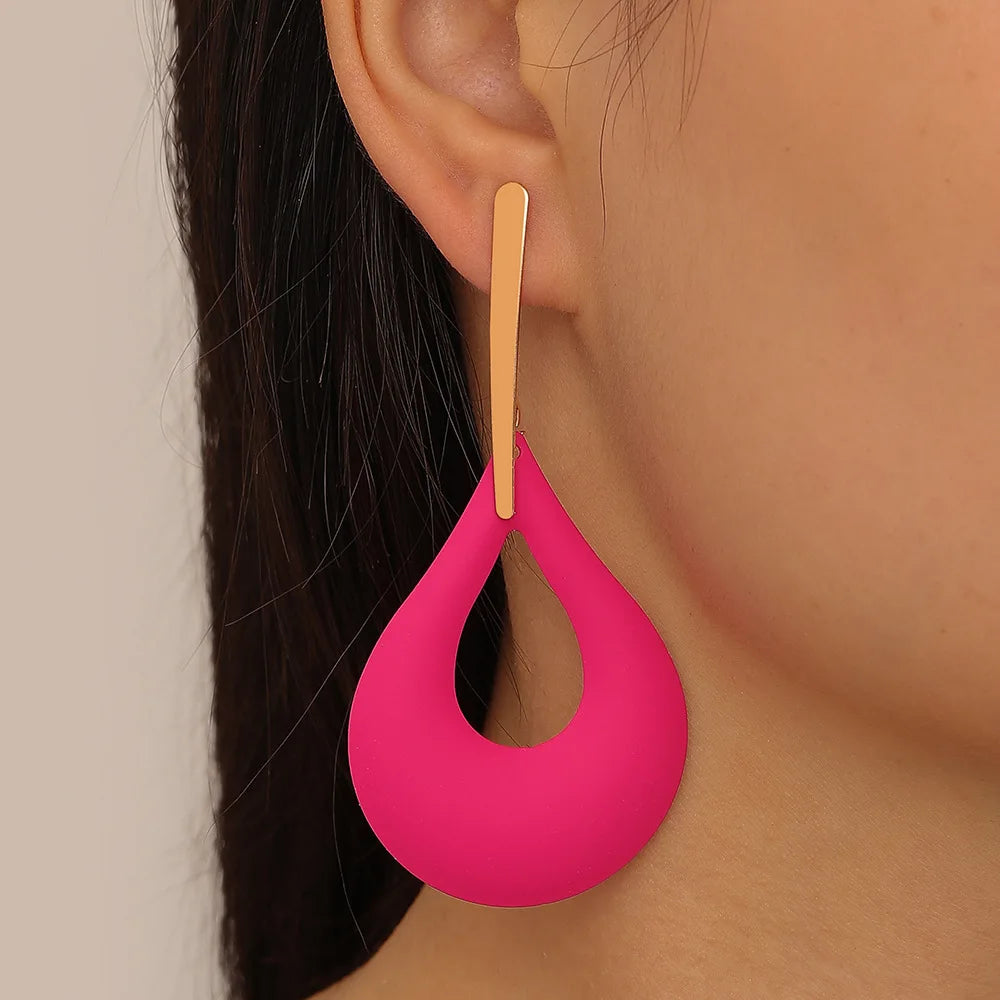 Wholesale Fashion Custom African Water Drop Stud Earrings Gold Plated Big Statement Earrings Women Jewelry