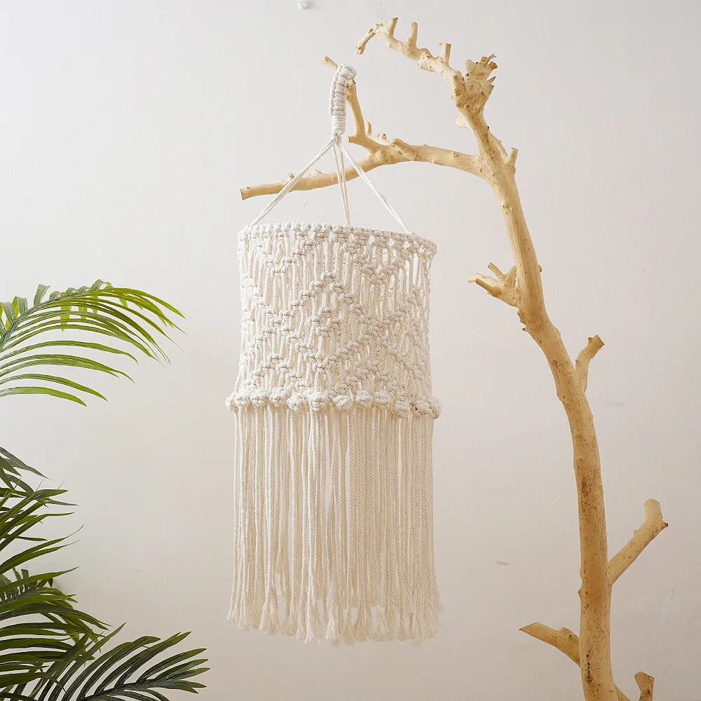 Modern Nordic Handmade Macrame Cotton Rope Lampshade
