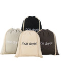 Embroidery Canvas Drawstring Bag Cotton Dust Bags Hotel Hair Dryer Cover Travel Storage Pouch