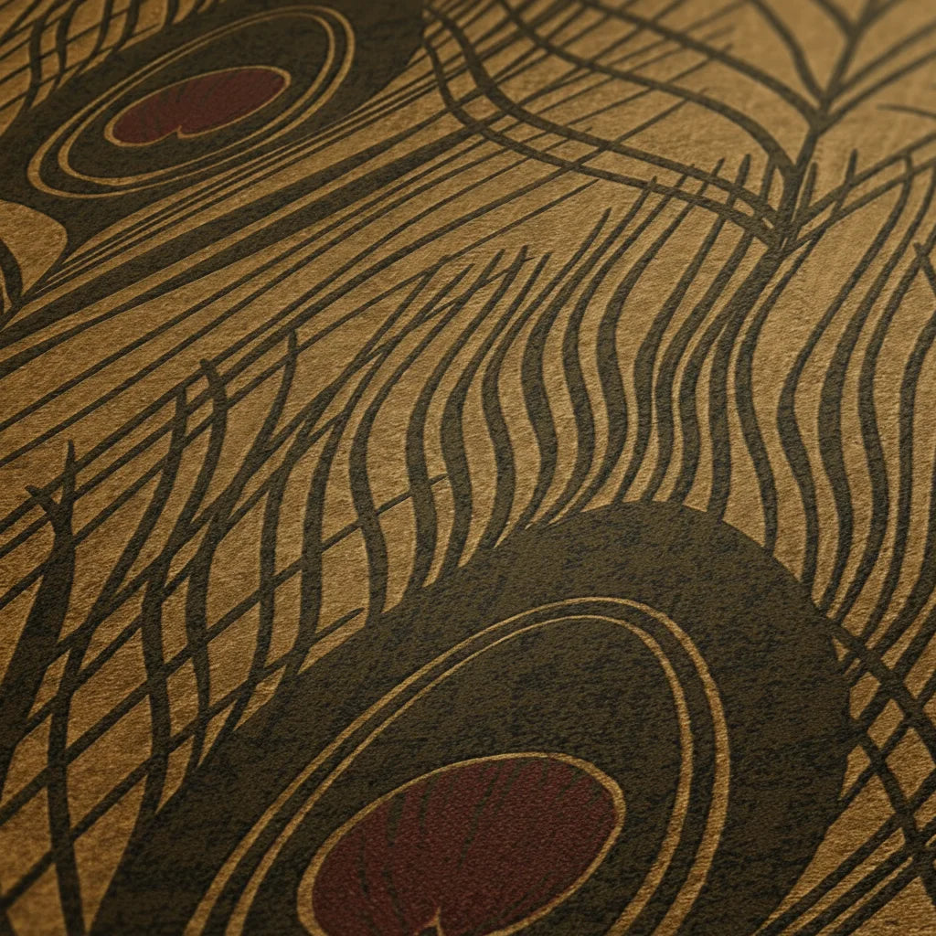 Germany Luxury Wallpaper Rolls Feathers Brown/Yellow/Black Non Woven Vinyl Contract 10.05x0.53m Smoke-Proof Living Room Kitchen