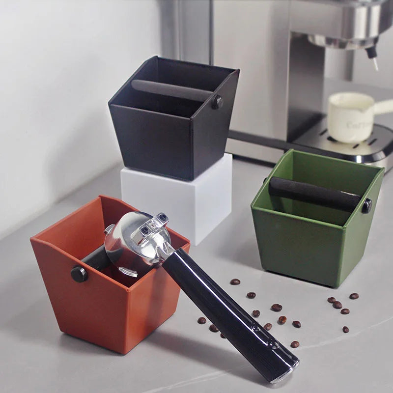 Noise-Reducing Splash-Preventing Features Coffee Grounds Container Coffee Knock Box for Professional Use