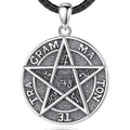 925 Sterling Silver Jewelry Vintage Five-pointed Star Design Solomon Pentagram Pendant Necklace for Men