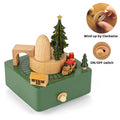 Christmas Train Wooden Music Box with Moving Round Train