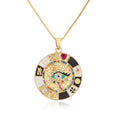 Duyizhao Bohemian Style European and American Fashion Drop Oil Zircon Eye Pendant Necklace Women's New Jewelry 18k Gold Plated