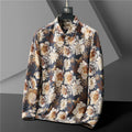 2023 Large Size Men's Long Sleeve Printed Shirt Fat Spring and Autumn Style Loose Casual Large Size Shirt