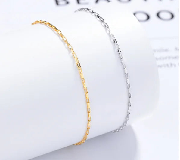 Wholesale Fashion High Quality Jewelry 925 Sterling Silver Paperclip Link Chain Gold Plated Bracelets Jewelry for Women