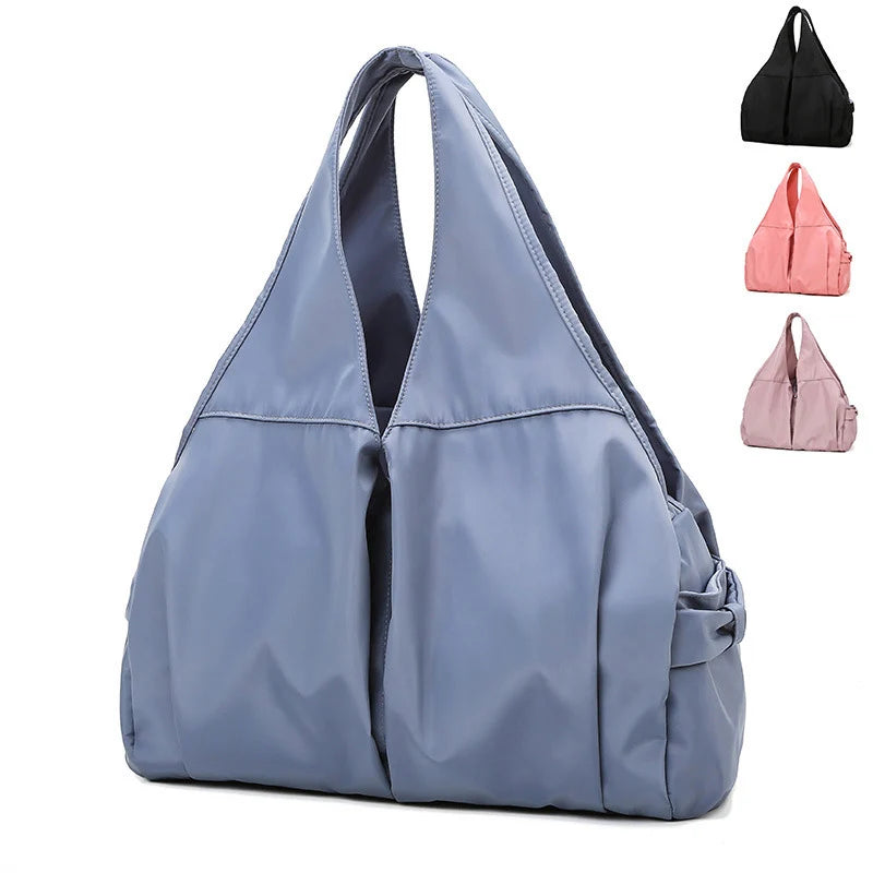 Large Capacity Nylon Duffel Bag for Female Handbag for Swimming Yoga Sports Fitness Short Distance Travel-Fashionable Zipper