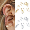 Ear Cuff Gold Leaves Non-Piercing Ear Clips Cartilage Earring for Women Men