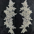 Factory Price Wholesale Sew on Crystal Shiny Glass Stone Bridal Lace Rhinestone Wedding Applique