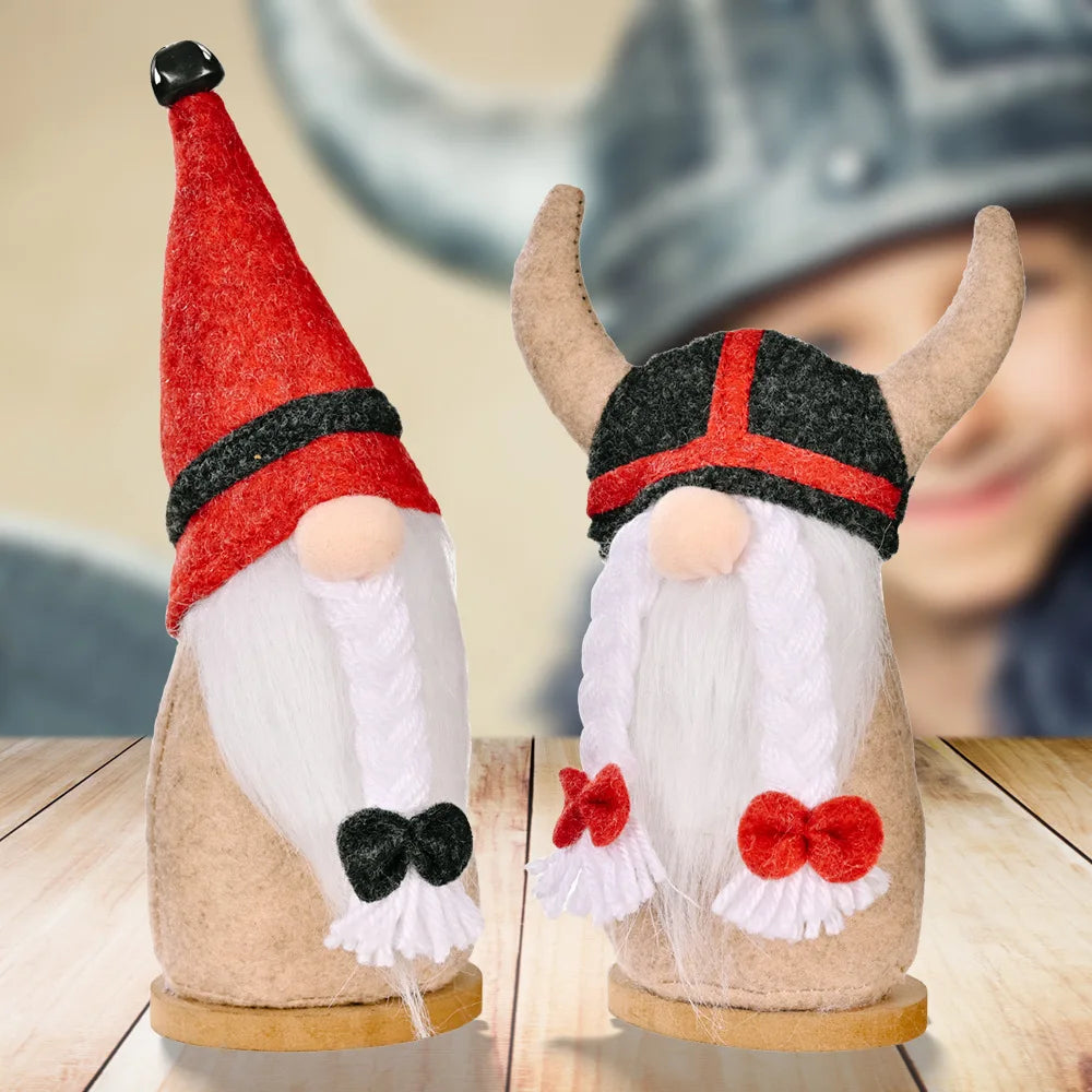 Viking Pirate Gnome Plush Doll GM03 GM04 Handmade Figurines Holiday Decor Swedish Tomte Elfs Christmas Gifts Ornament