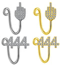 Gaby More SKU Angel Number Body Jewelry Faux Bunny Butterfly Nose Ring CZ Non-Piercing Nose Clip for Weddings