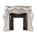 Indoor Home Decoration Use Hand-carved Stone Fireplace French Style Antique Marble Fireplace Mantel Freestanding Remote Control