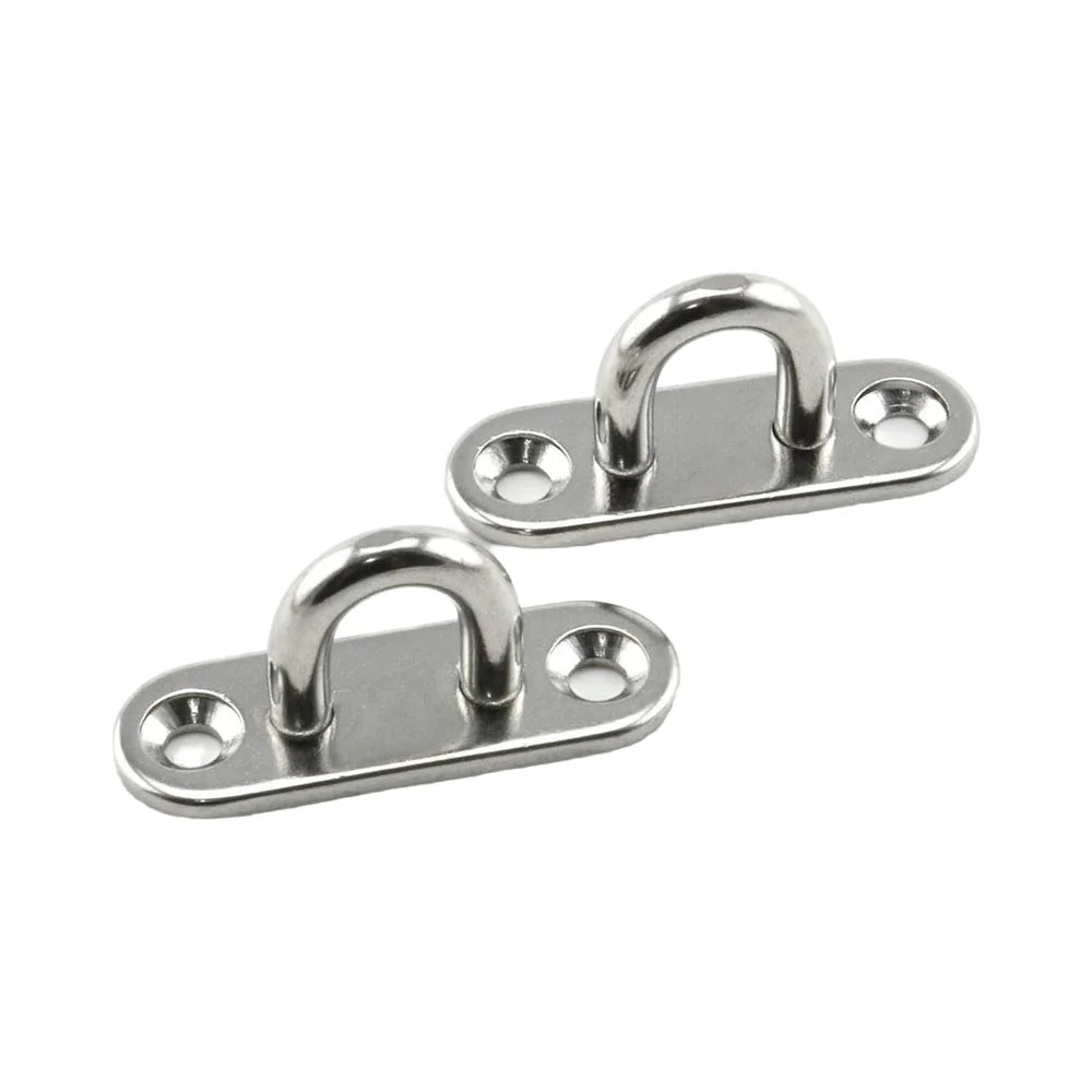 M5 Strip Type Eye Plate Enclosed Hook 304 Stainless Steel Heavy Duty Ceiling Wall Mount Hanging Hardware Fitting for Yoga Bag