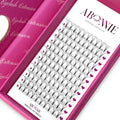 Abonnie Mink Short Stem Pre Made Lash Fans Premium Pbt Silk Premade Fan Eyelash Extensions Trays Heat Bonded Premade Volume Fans