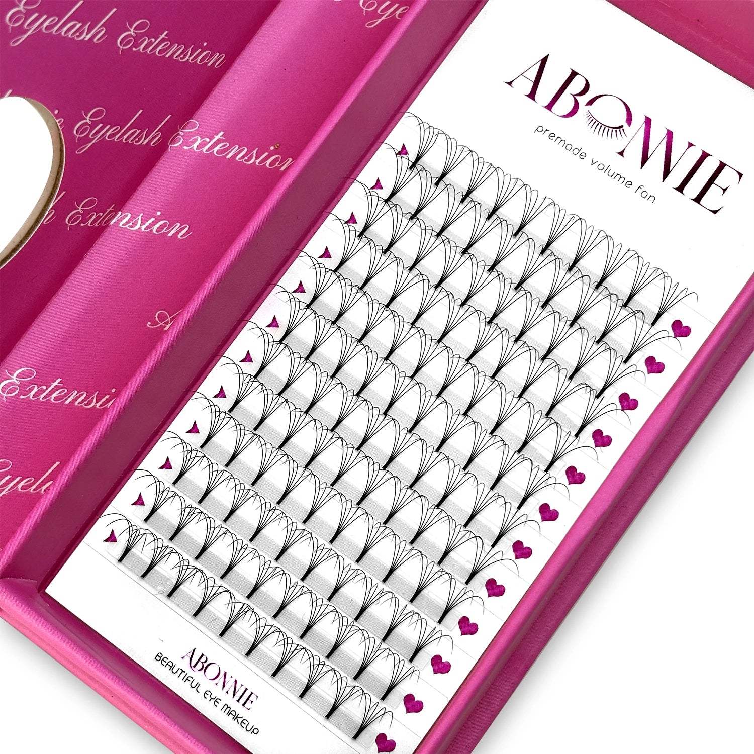 Abonnie Mink Short Stem Pre Made Lash Fans Premium Pbt Silk Premade Fan Eyelash Extensions Trays Heat Bonded Premade Volume Fans