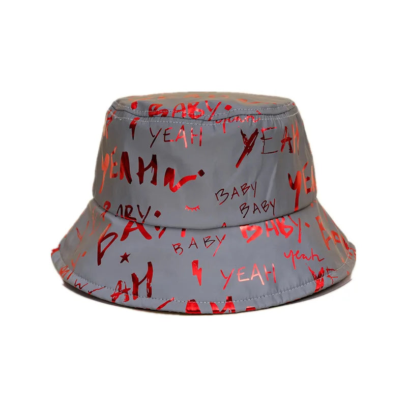 Graffiti Letter Quick Drying Print Bucket Hat European American Street Fashion Designer Bob Hat Adult Character Style Packaging