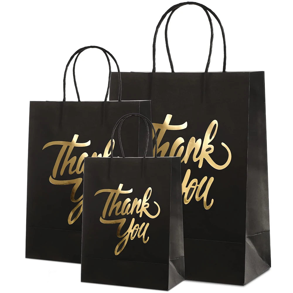 Factory Direct Sale Luxury Eco-friendly Carrier Handbag Black Kraft Gift Paper Shopping Bag With Logo