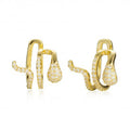 CANNER Earring Earnon Pierced Stainless Steel Jewelry Butterfly 18k Gold Snake Elf Color for Women Long Chain Pin Ear Cuffs