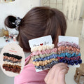 QIYUE Custom Logo Cards 3pcs 4pcs 5pcs 6pcs Set Skinny Chiffon Satin Silk Velvet Scrunchies