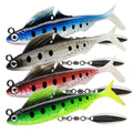 SNEDA Hot Sale 8.5cm12.5g Lead Fishing Lure Spoons Soft Lure Artificial Soft Bait With VMC Hook Fork T Tail Fishing Lure