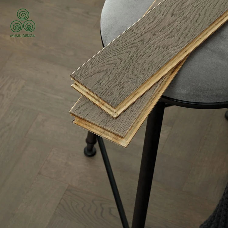 MUMU Brown Colour Indoor Solid Timber Walnut Poplar Hard Wood Oak Hardwood Engineered Flooring