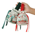 2023 Newest Santa Claus Snowman Pattern Cotton Packaging Bag Logo Canvas Drawstring Handles Candy Christmas Decoration Gift