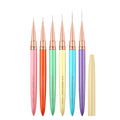 5/7/9/11/15/18mm Professional Nail Art Liner Brush Set with Nylon Bristles for Nail Polish Gel Fine Drawing & Flower Design