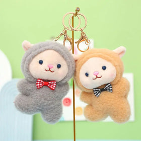 12cm Plush Keychain Toys Cute Lamb Plush Toy Doll Key Chains Stuffed Animal Toys Plush Little Lamb Plushie Key Chains Bag Charms
