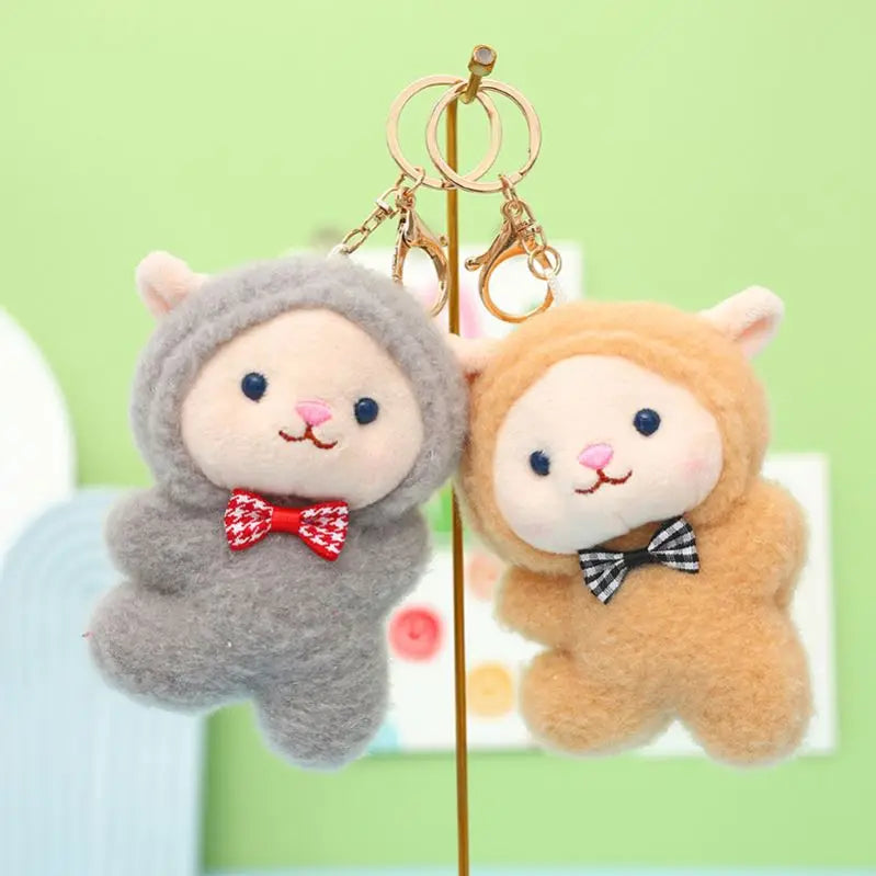 12cm Plush Keychain Toys Cute Lamb Plush Toy Doll Key Chains Stuffed Animal Toys Plush Little Lamb Plushie Key Chains Bag Charms