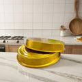 9-Inch Reusable Aluminum Foil Pans Flat Pizza Pie Containers with Out Lid for Takeaway and Food Storage