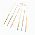 Silver Rose Pink Gold U Shape Stainless Steel Tongue Cleaner Dental Tool with Custom Logo and Metal Case Packaging