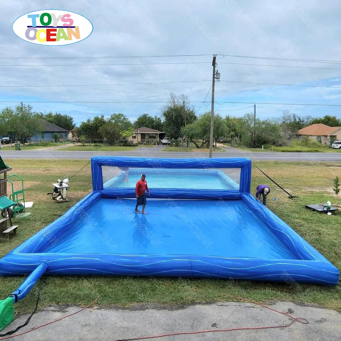 Customized Commercial Grade PVC Outdoor Water Sports Game Adult and Kids Inflatable Volleyball Court Inflatable Volleyball Pool
